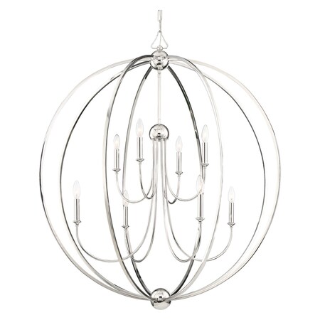 Crystorama 8 Light Polished Nickel Modern Chandelier 2246-PN_NOSHADE